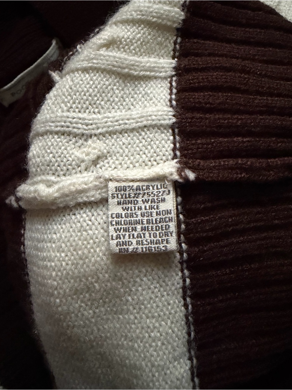 Brown and Cream Button Cardigan - Picture 5 of 5